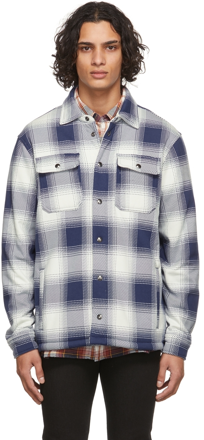 Polo Ralph Lauren White & Blue Fleece-Lined Check Shirt