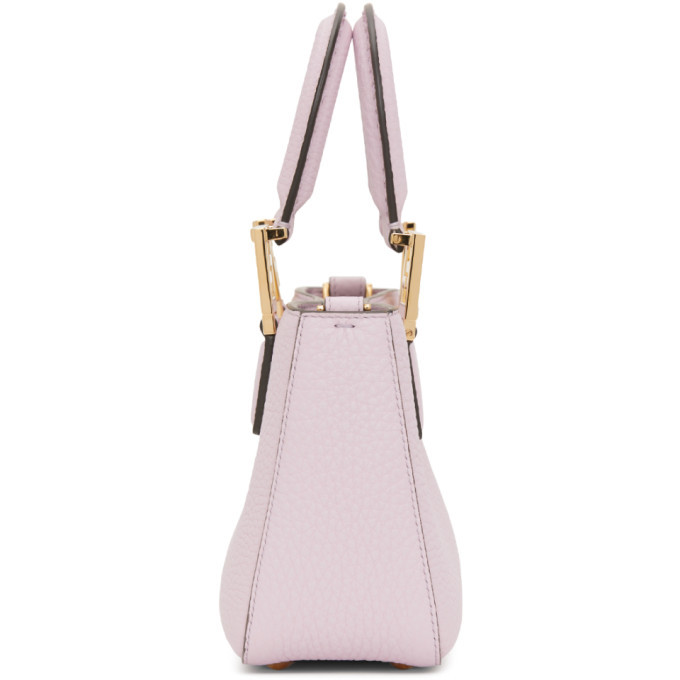 fendi purple leather mini tote