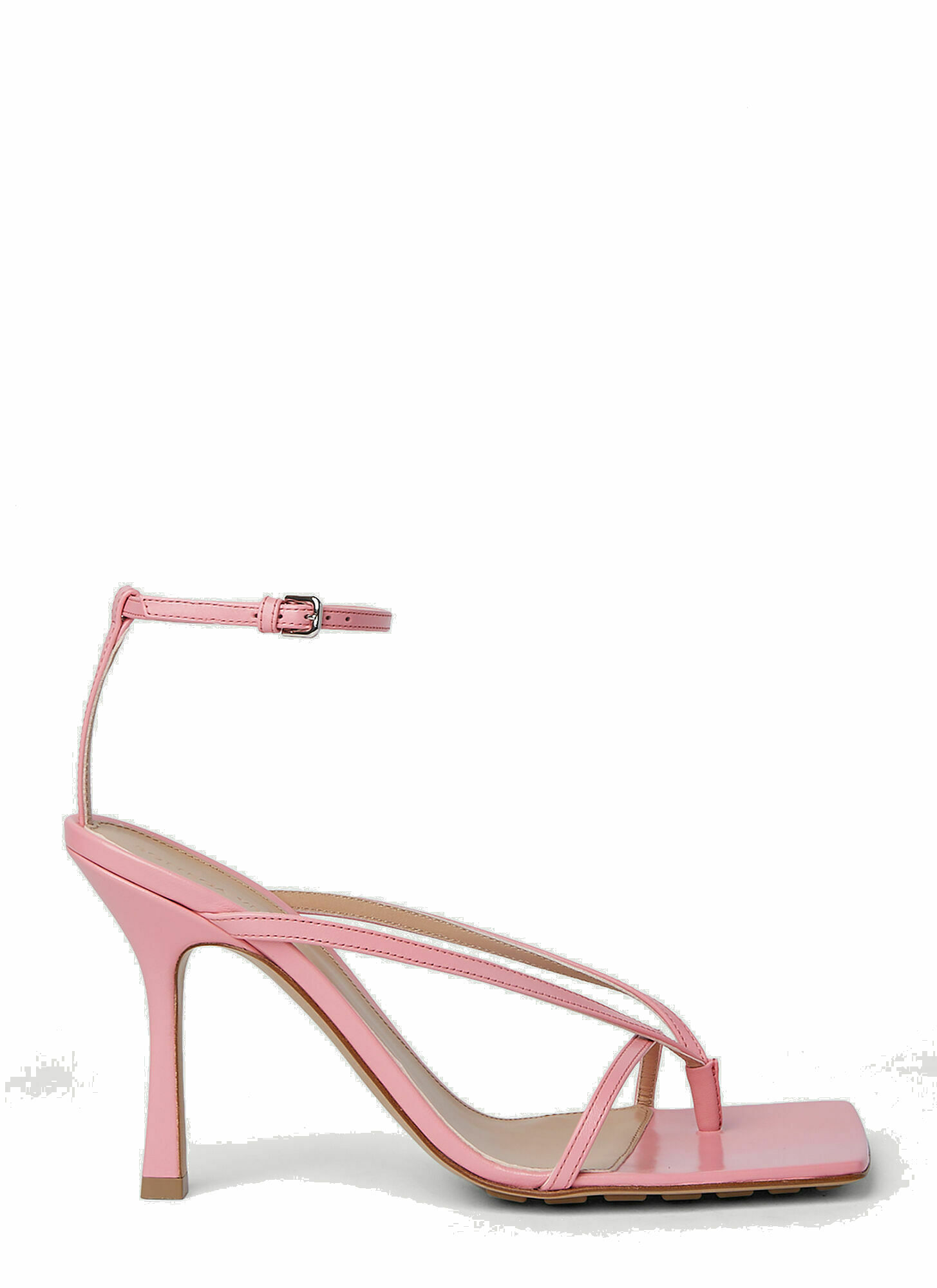 Bottega Veneta - Stretch Strap High Heel Sandals in Pink Bottega Veneta