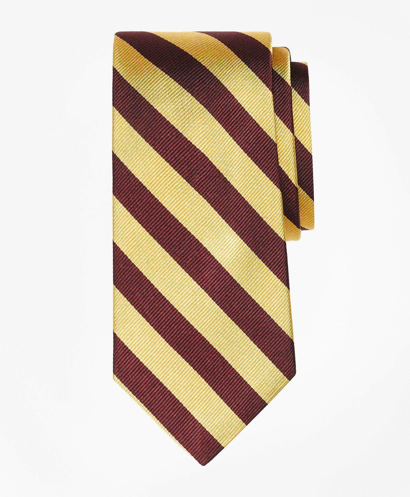Brooks Brothers Boys Guard Stripe Tie | Burgundy/Gold
