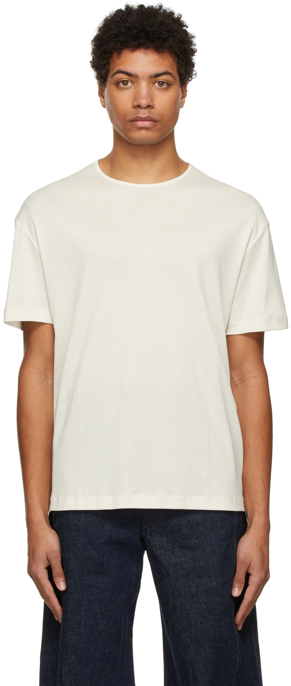 Lemaire White Ribbed T-Shirt Lemaire