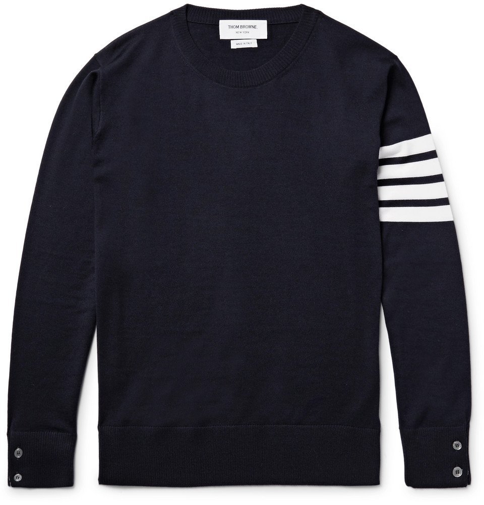 Thom Browne - Striped Merino Wool Sweater - Men - Navy Thom Browne
