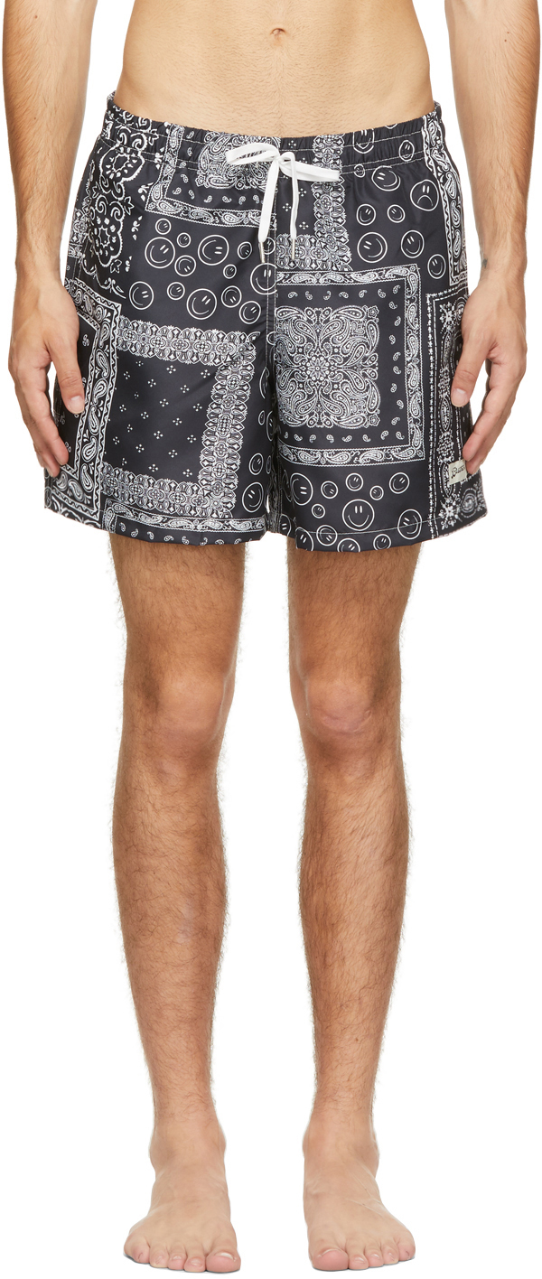 Bather Black & White Bandana Swim Shorts Bather