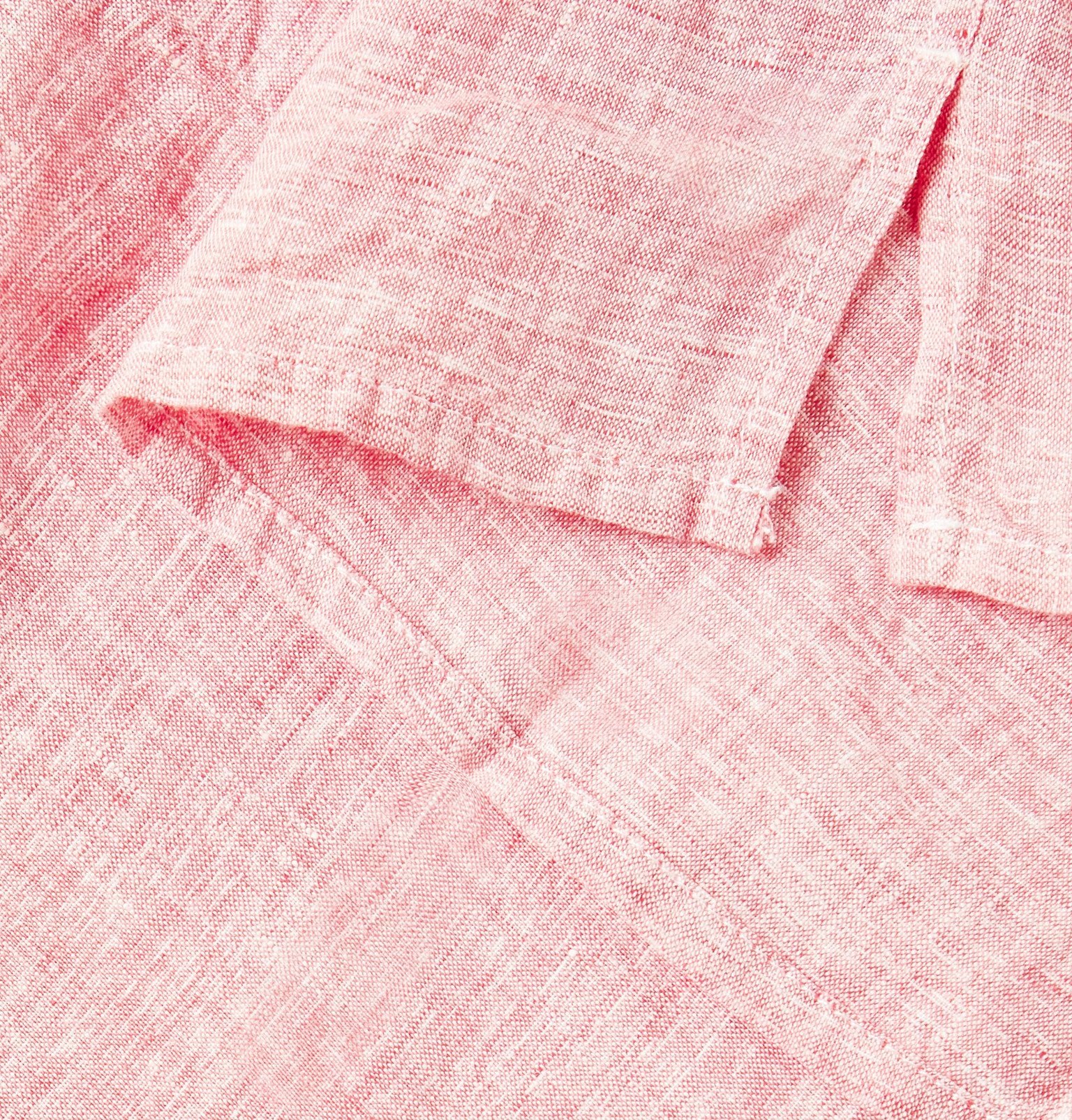 Albam CampCollar Linen Shirt Pink Albam