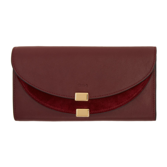 Chloe Purple Long Georgia Flap Wallet Chloe