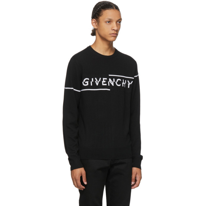 Givenchy Black and White Split Logo Sweater Givenchy