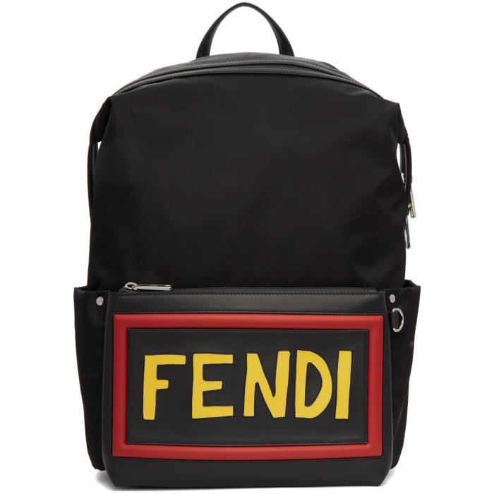 Fendi Black Nylon Fendi Vocabulary Backpack Fendi