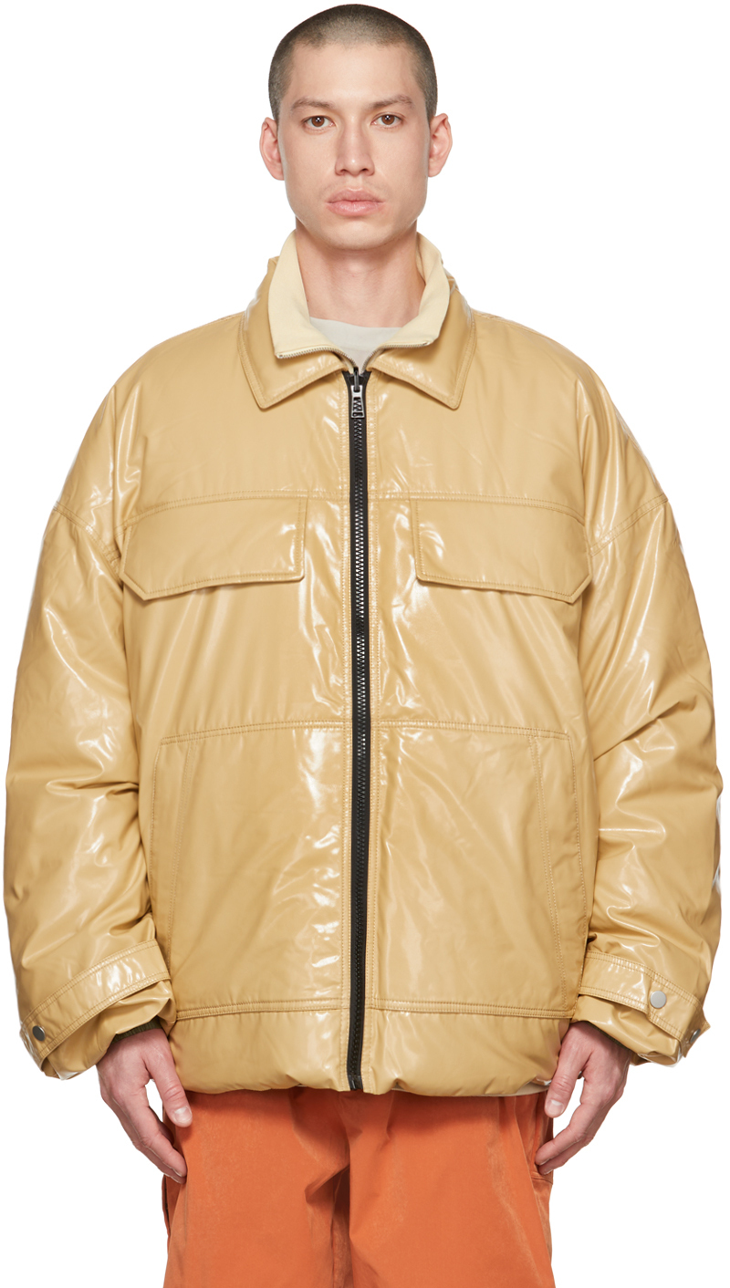 A. A. Spectrum Beige & Khaki Biggie Reversible Down Jacket A. A. Spectrum