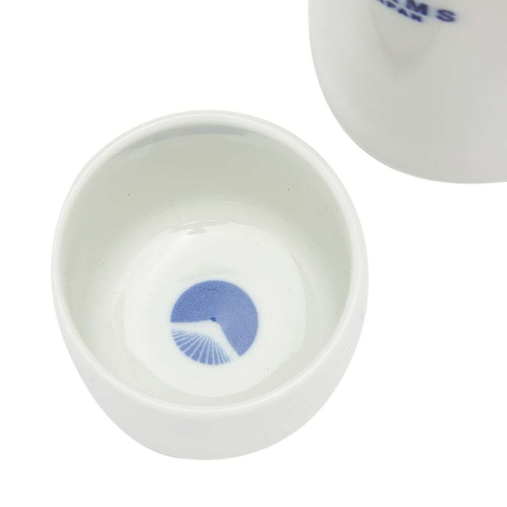 BEAMS JAPAN Sake Bottle & Cup Set in White BEAMS JAPAN