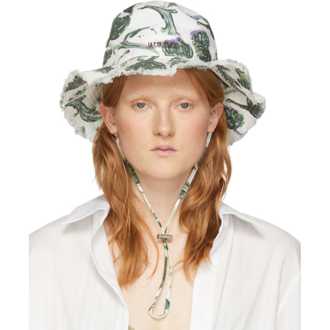 Jacquemus White Artichoke Le Bob Artichaut Bucket Hat Jacquemus