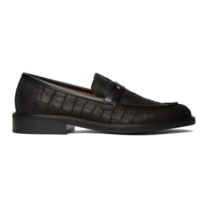 croc loafers black