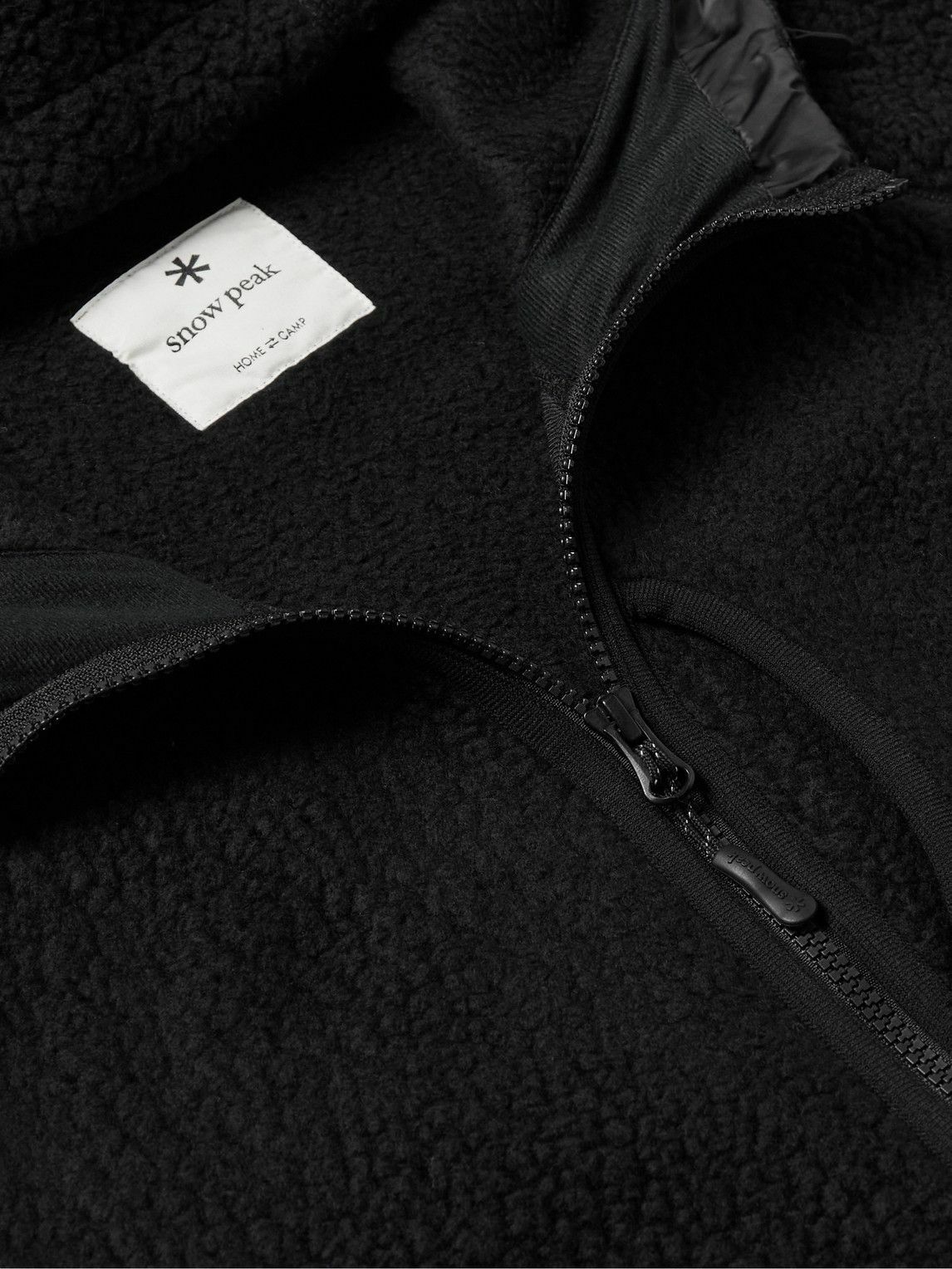 Snow Peak Polartec® Fleece Hooded Jacket Black Snow Peak