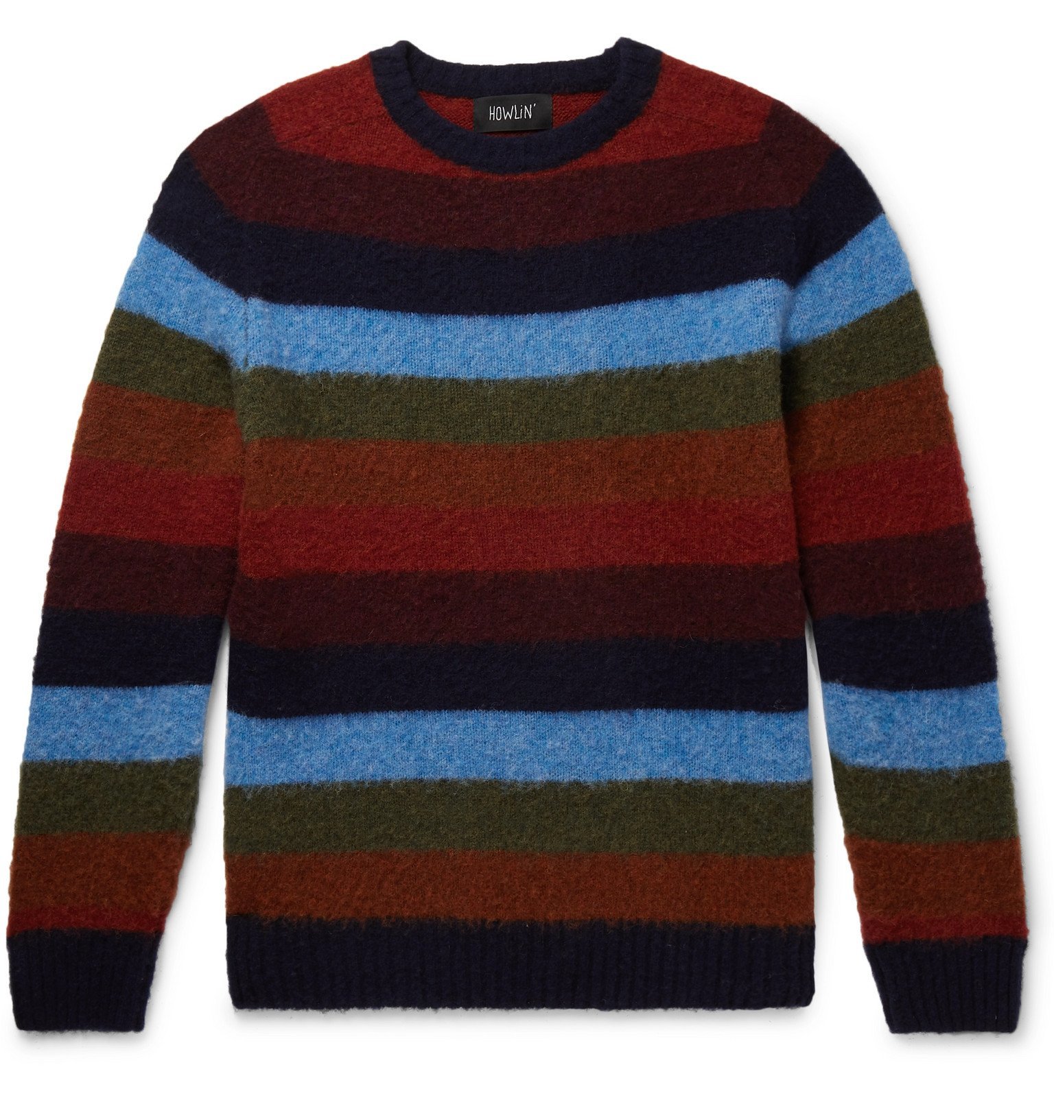 Howlin' - Striped Brushed-Wool Sweater - Blue Howlin' by Morrison