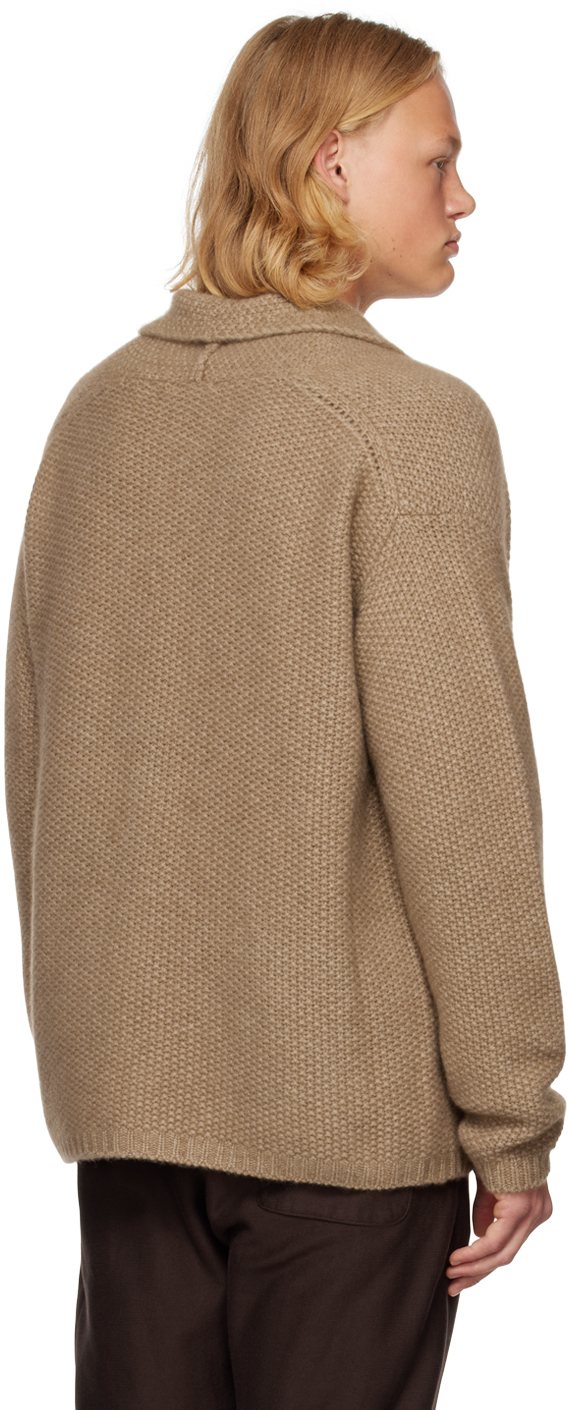 AURALEE Brown Shawl Cardigan Auralee