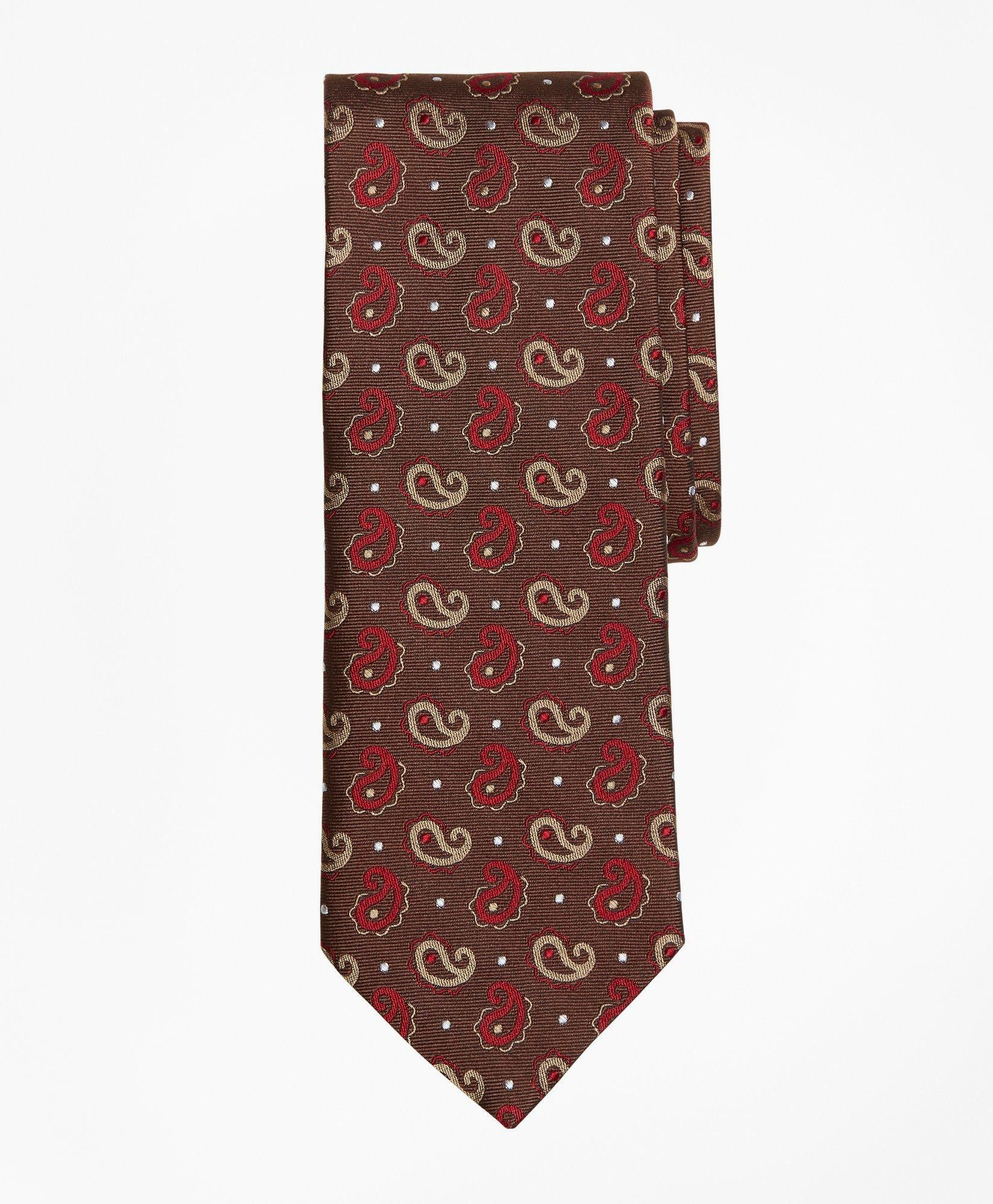Brooks Brothers Men's Pine and Dot Tie | Brown