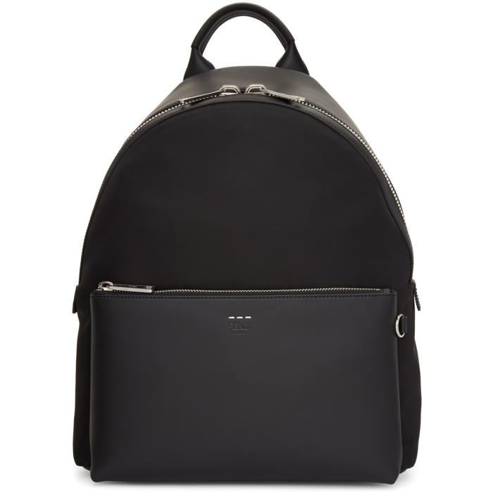 Fendi Black Tapestry Strap Backpack Fendi