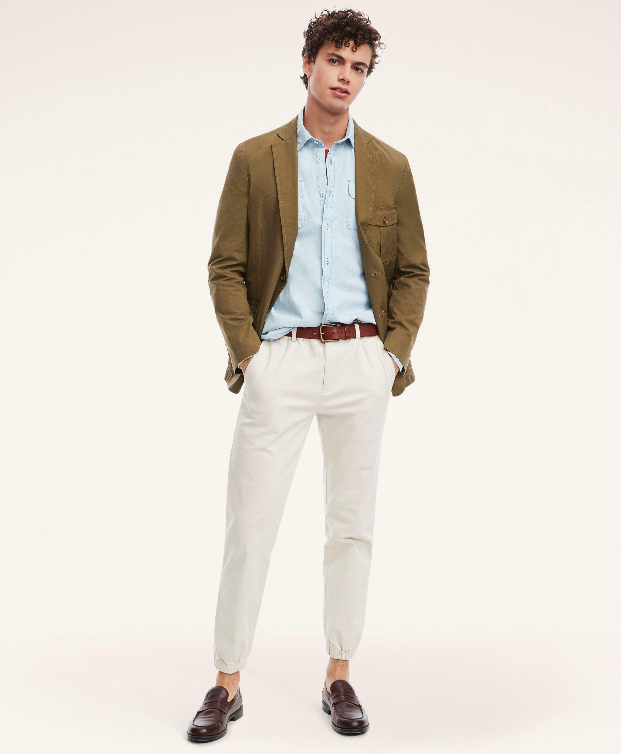 Brooks Brothers Men's Regent Regular-Fit Stretch Cotton Ripstop Jacket | Olive