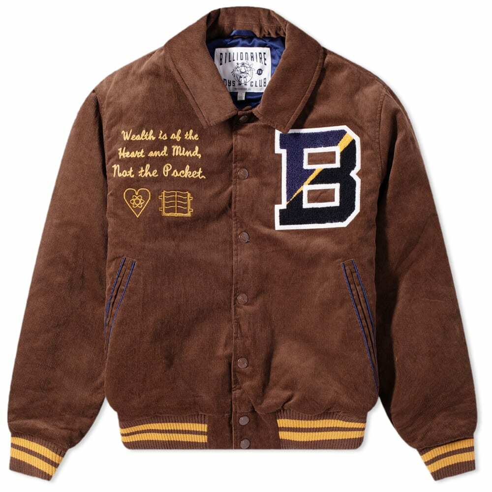 Billionaire Boys Club Men's Corduroy Collared Varsity Jacket in Brown
