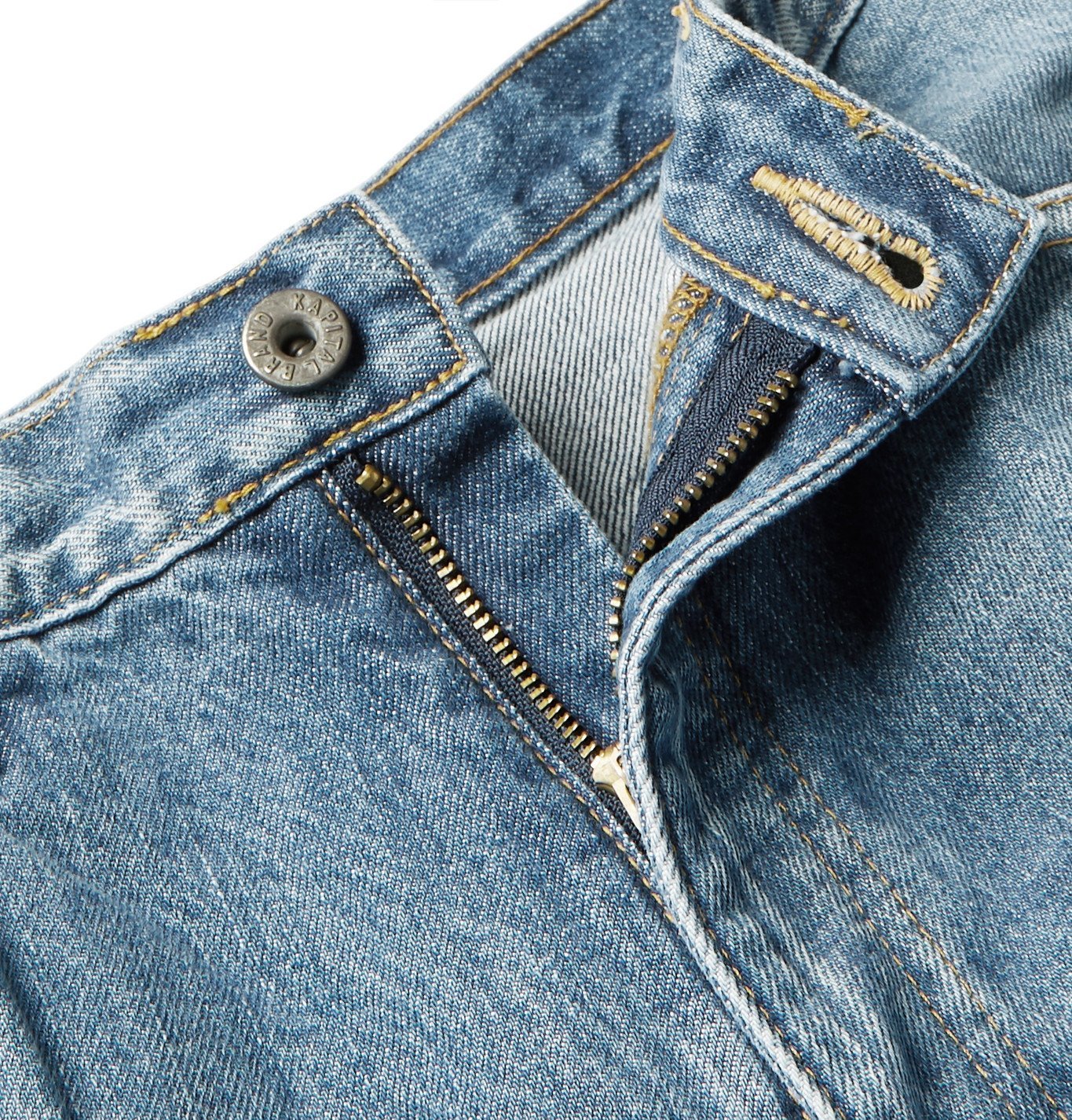 KAPITAL - Embroidered Appliquéd Denim Jeans - Blue KAPITAL