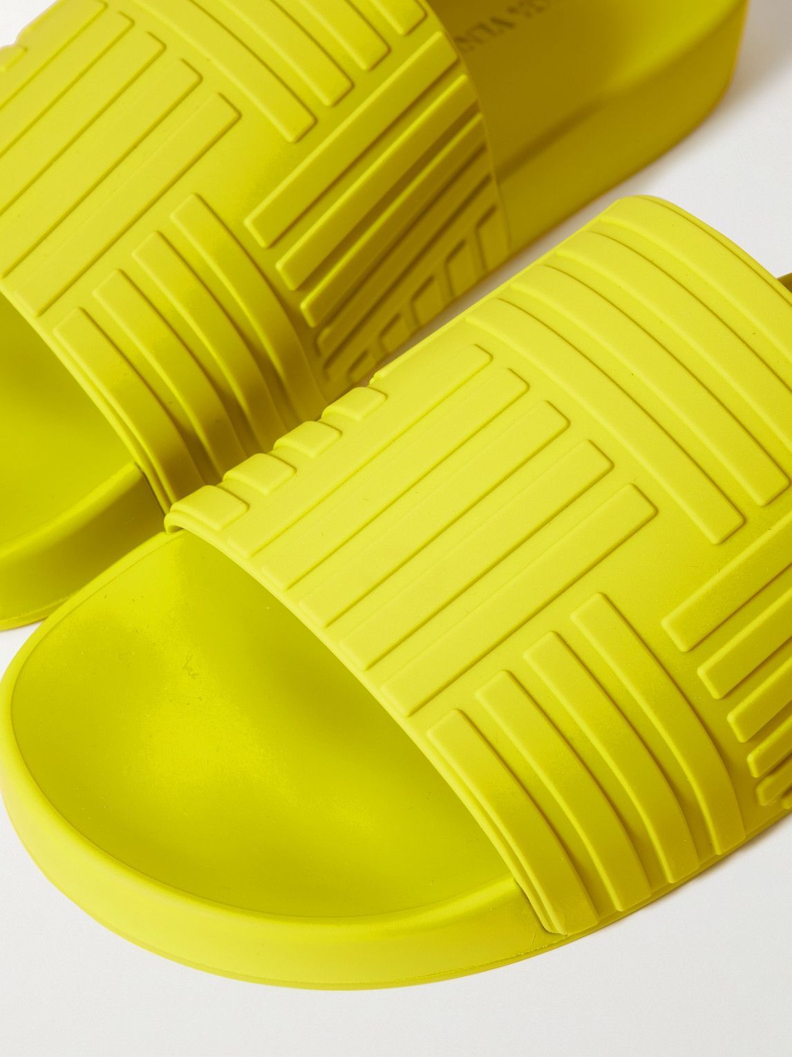 Bottega Veneta - Carpet Embossed Rubber Slides - Yellow Bottega Veneta