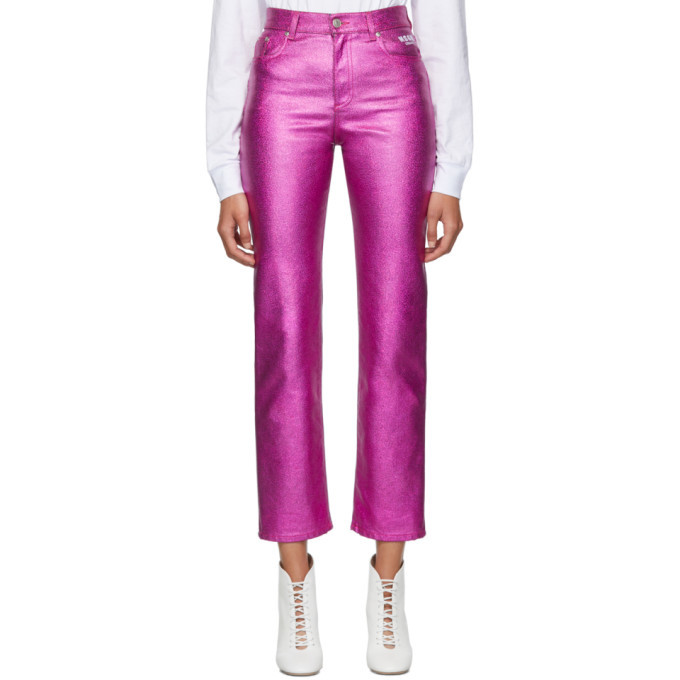 MSGM Pink Metallic Jeans MSGM