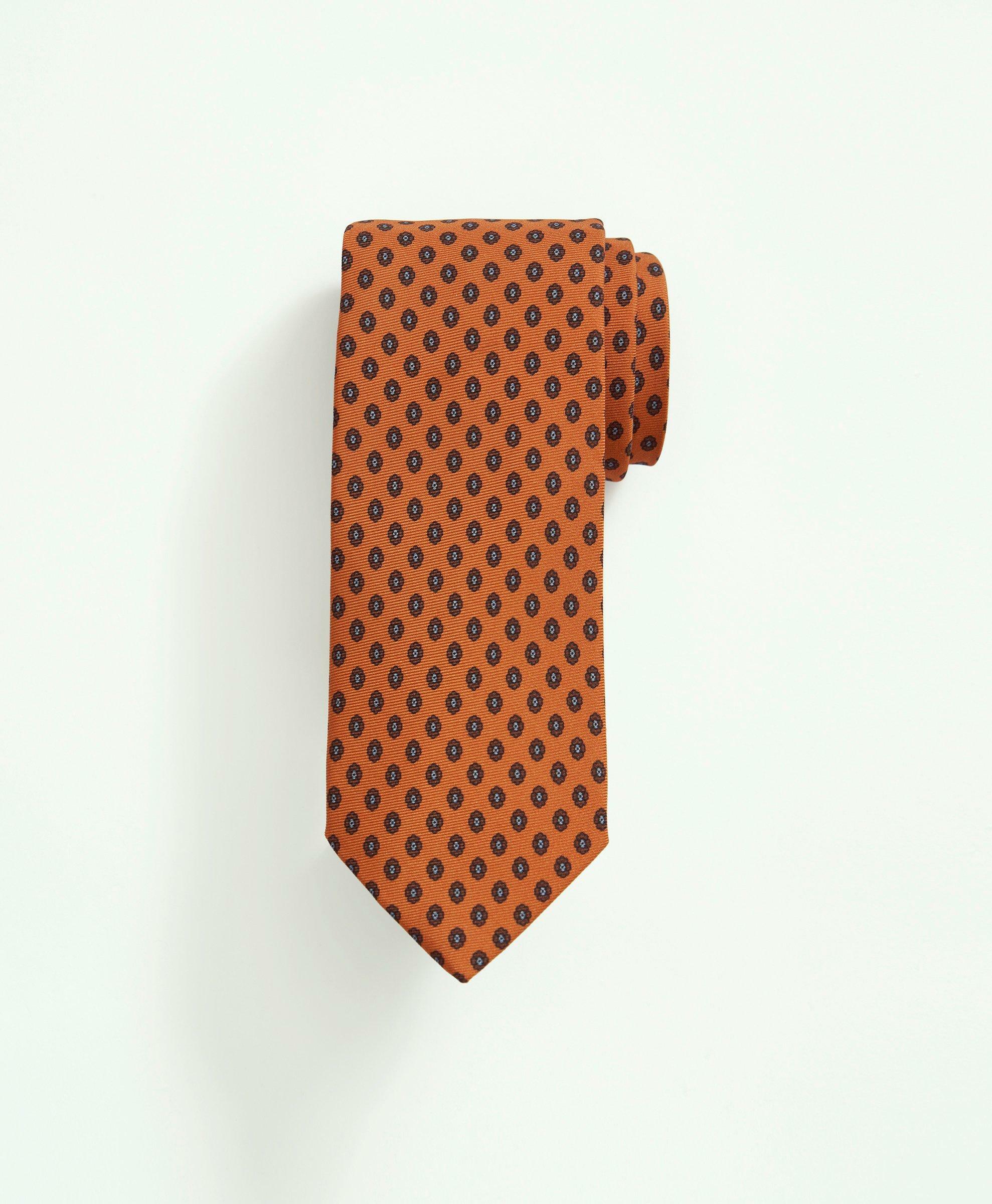Brooks Brothers Men's Silk Classic Floral Tie | Orange