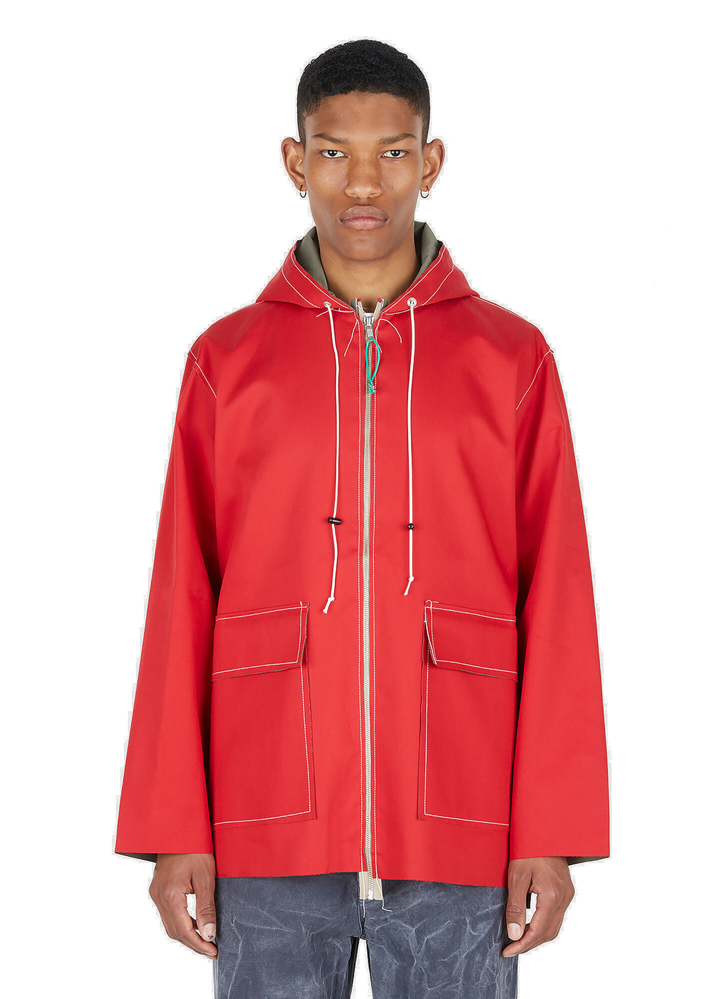 Photo: Hooded Rain Jacket in Red