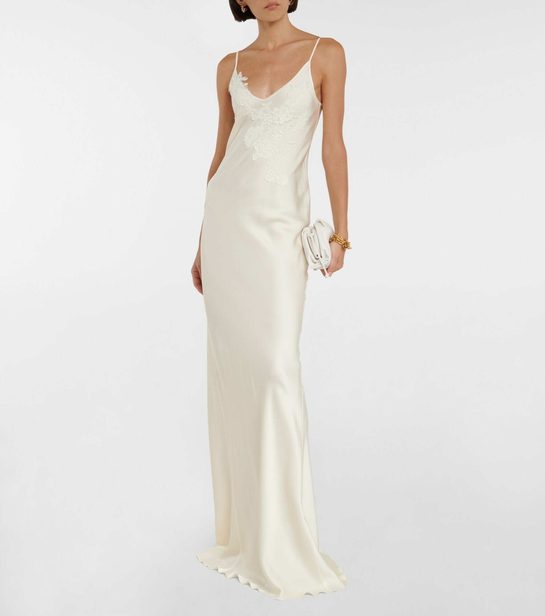 Victoria Beckham - Bridal lace-embroidered satin maxi dress Victoria 