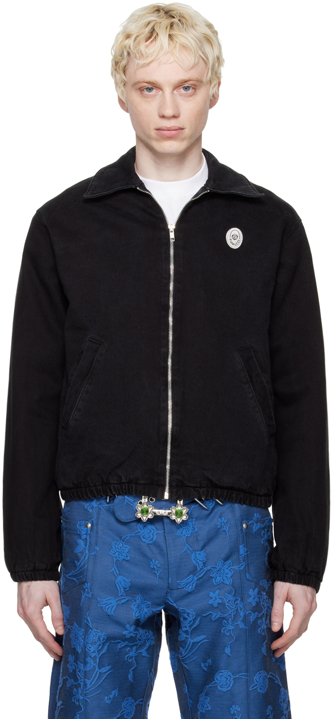 Fiorucci Black ZipUp Denim Jacket Fiorucci
