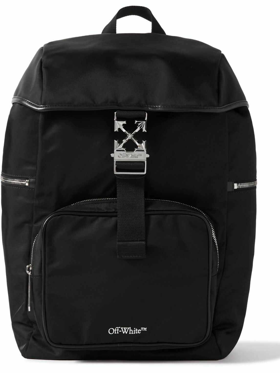 Photo: Off-White - Leather-Trimmed Shell Backpack