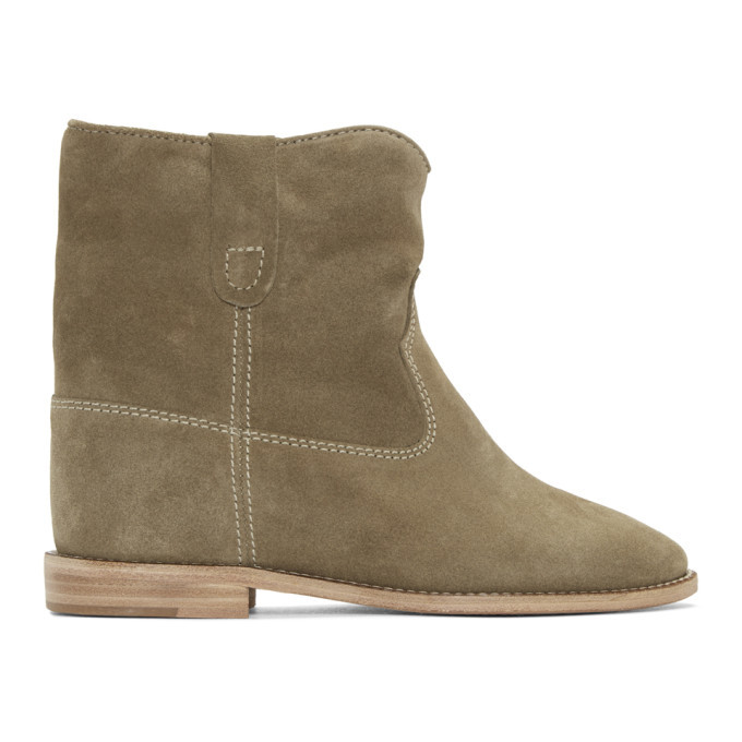 Isabel Marant Taupe Suede Crisi Boots Isabel Marant