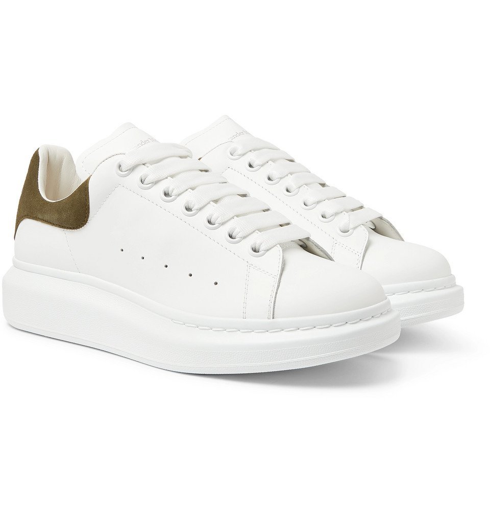 Alexander McQueen - Exaggerated-Sole Suede-Trimmed Leather Sneakers ...