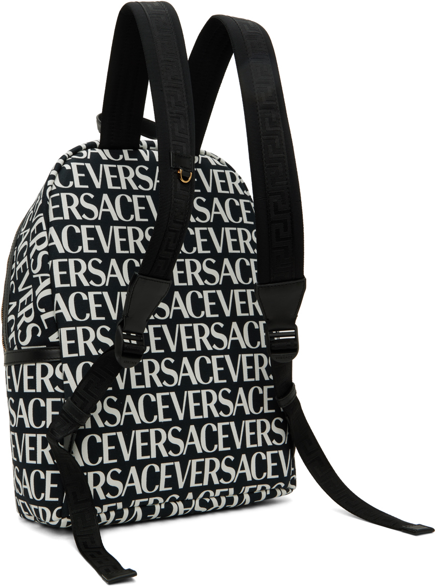 Versace Black Allover Backpack Versace