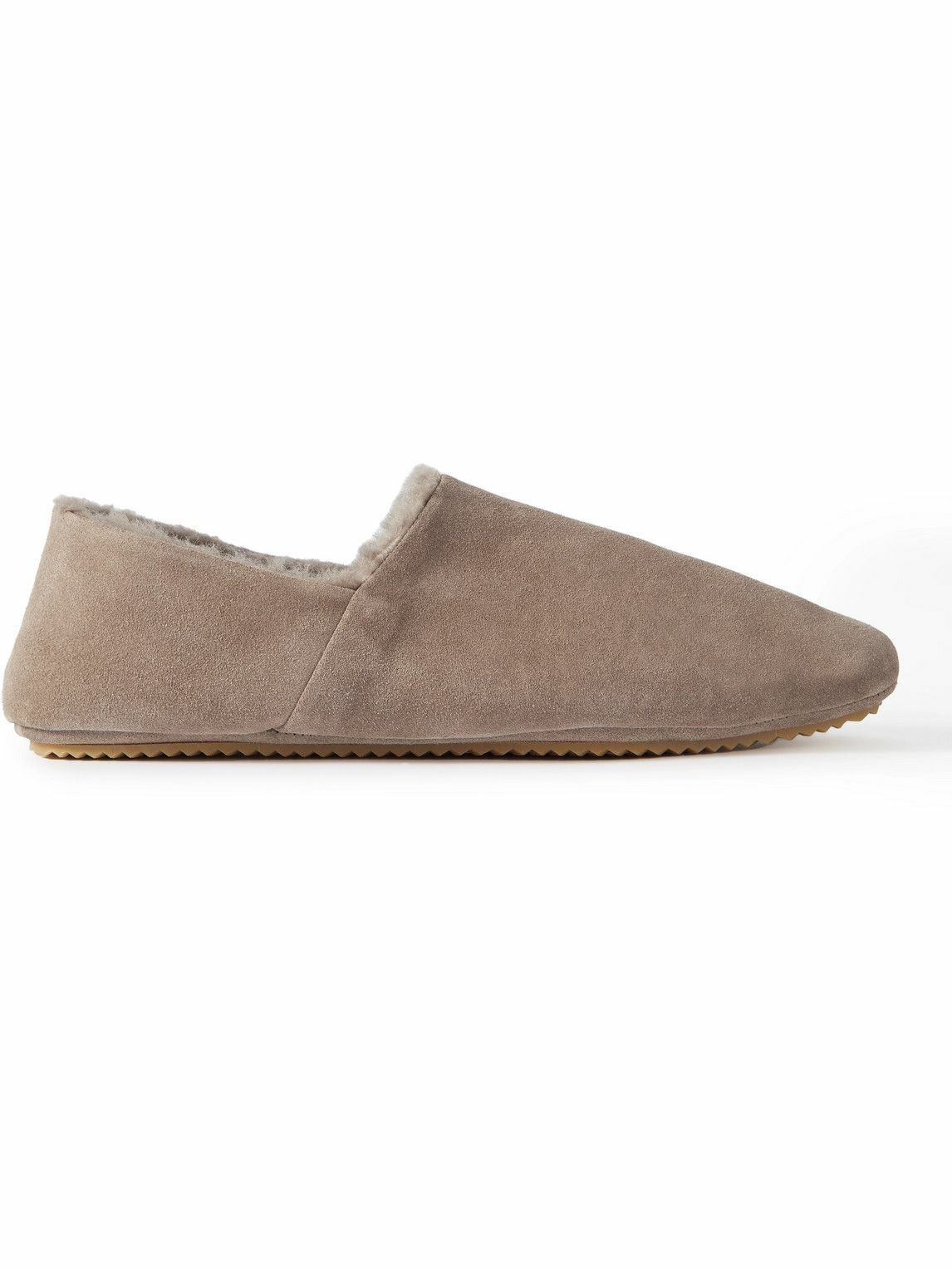 Mr P. - Babouche Shearling-Lined Suede Slippers - Neutrals Mr P.