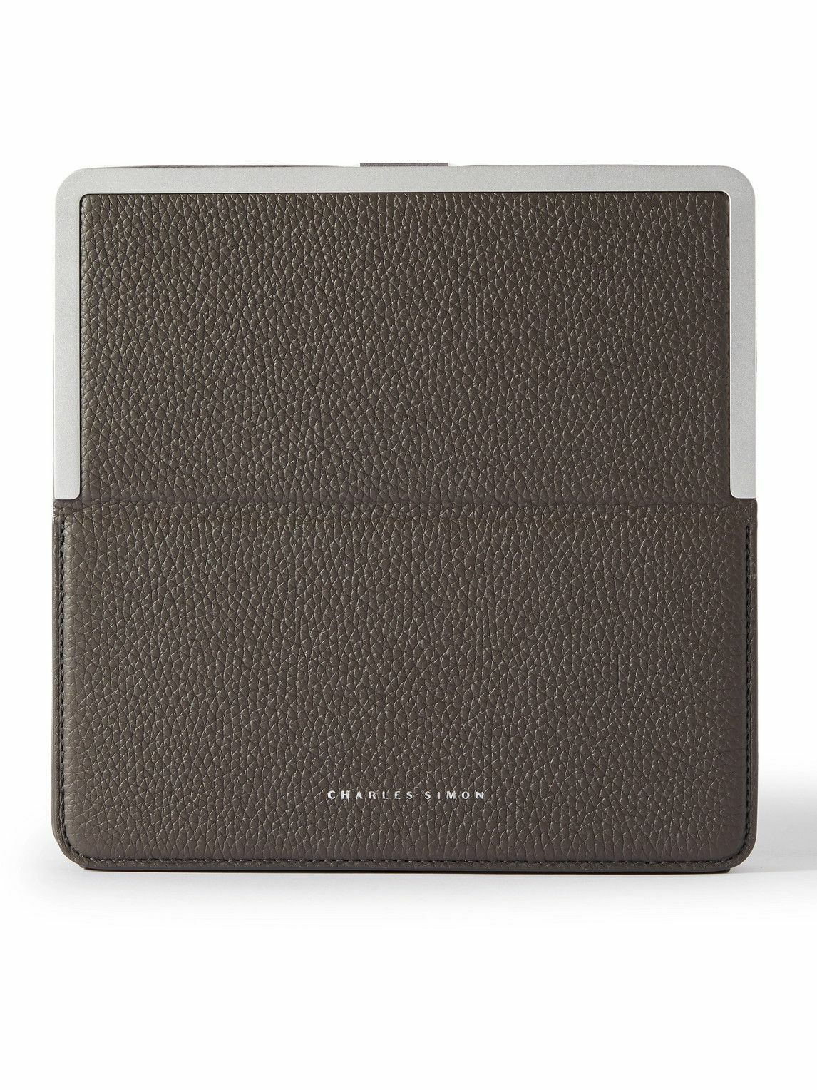 Charles Simon LogoPrint FullGrain Leather and SilverTone Travel Wallet