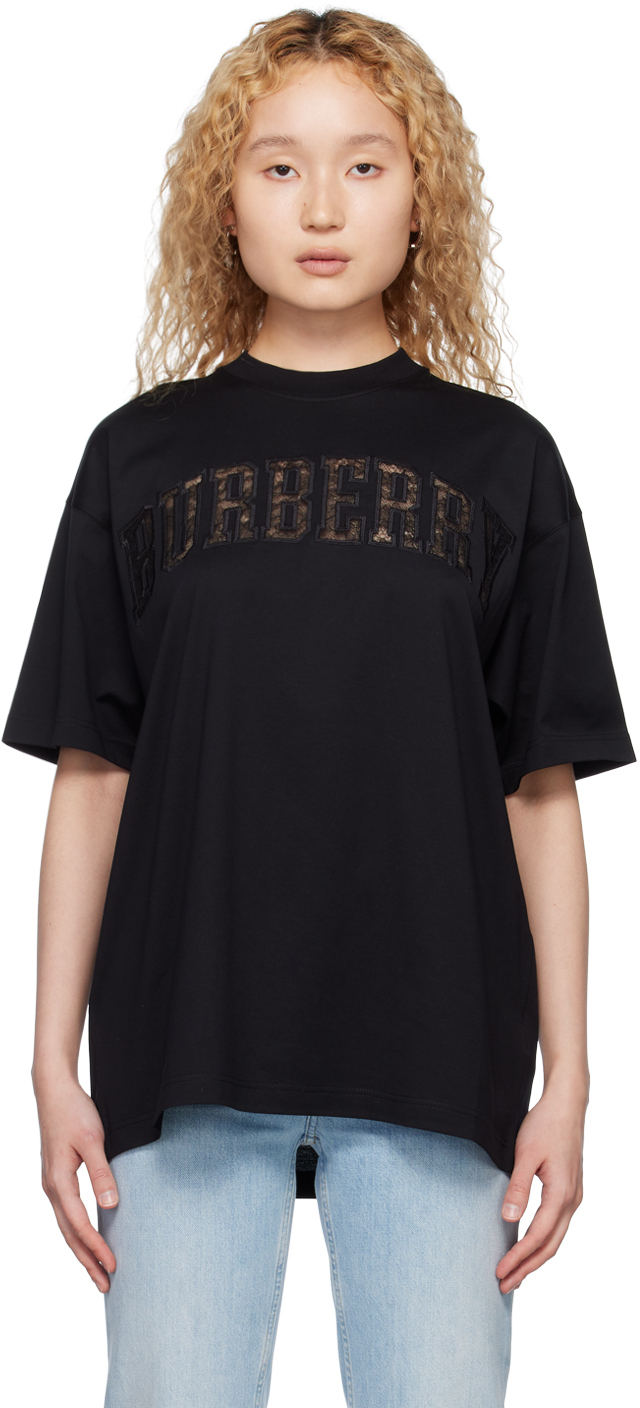 Burberry Black Oversized T Shirt Burberry