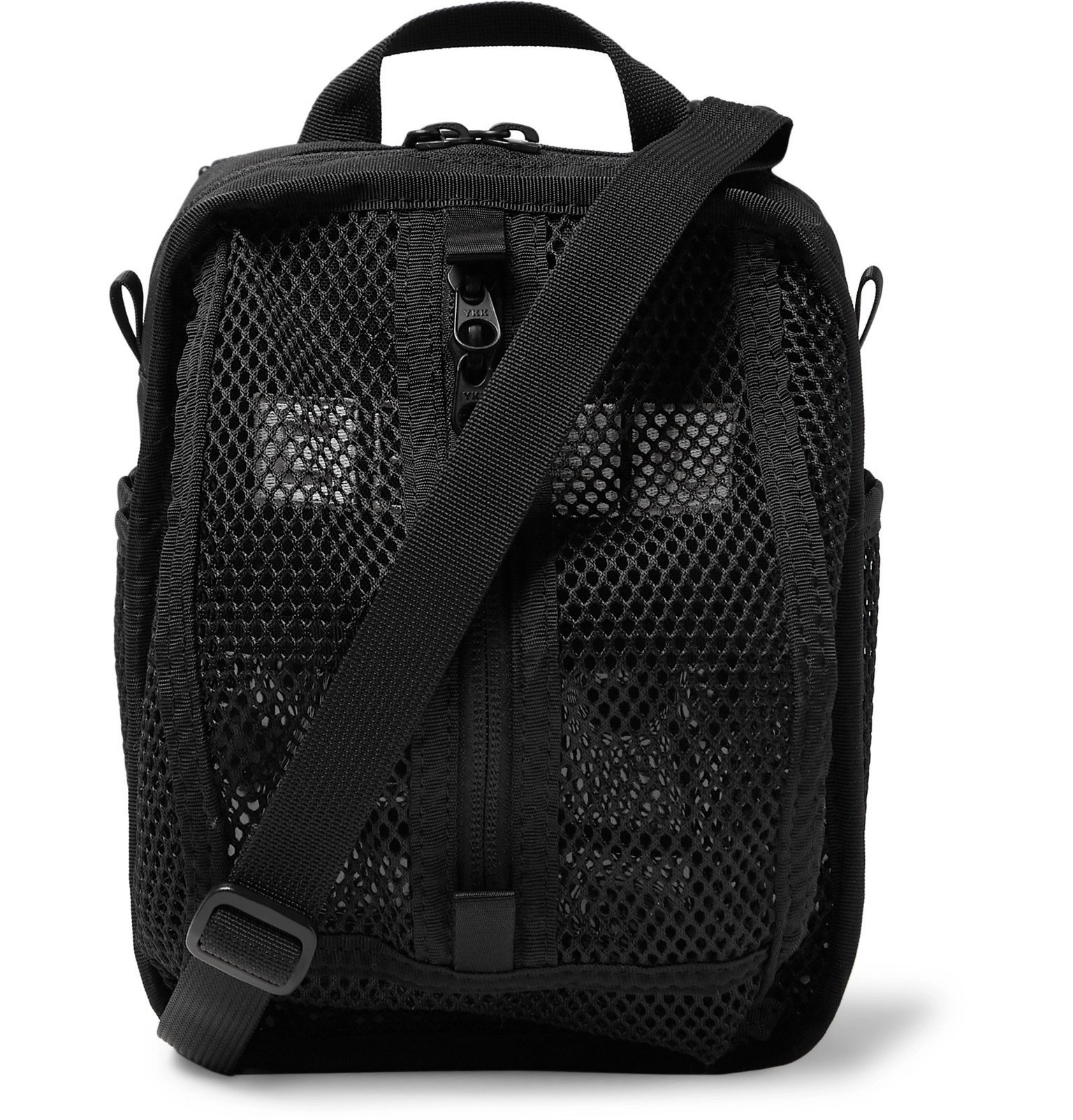 Cav Empt Mesh and Canvas Messenger Bag Black Cav Empt