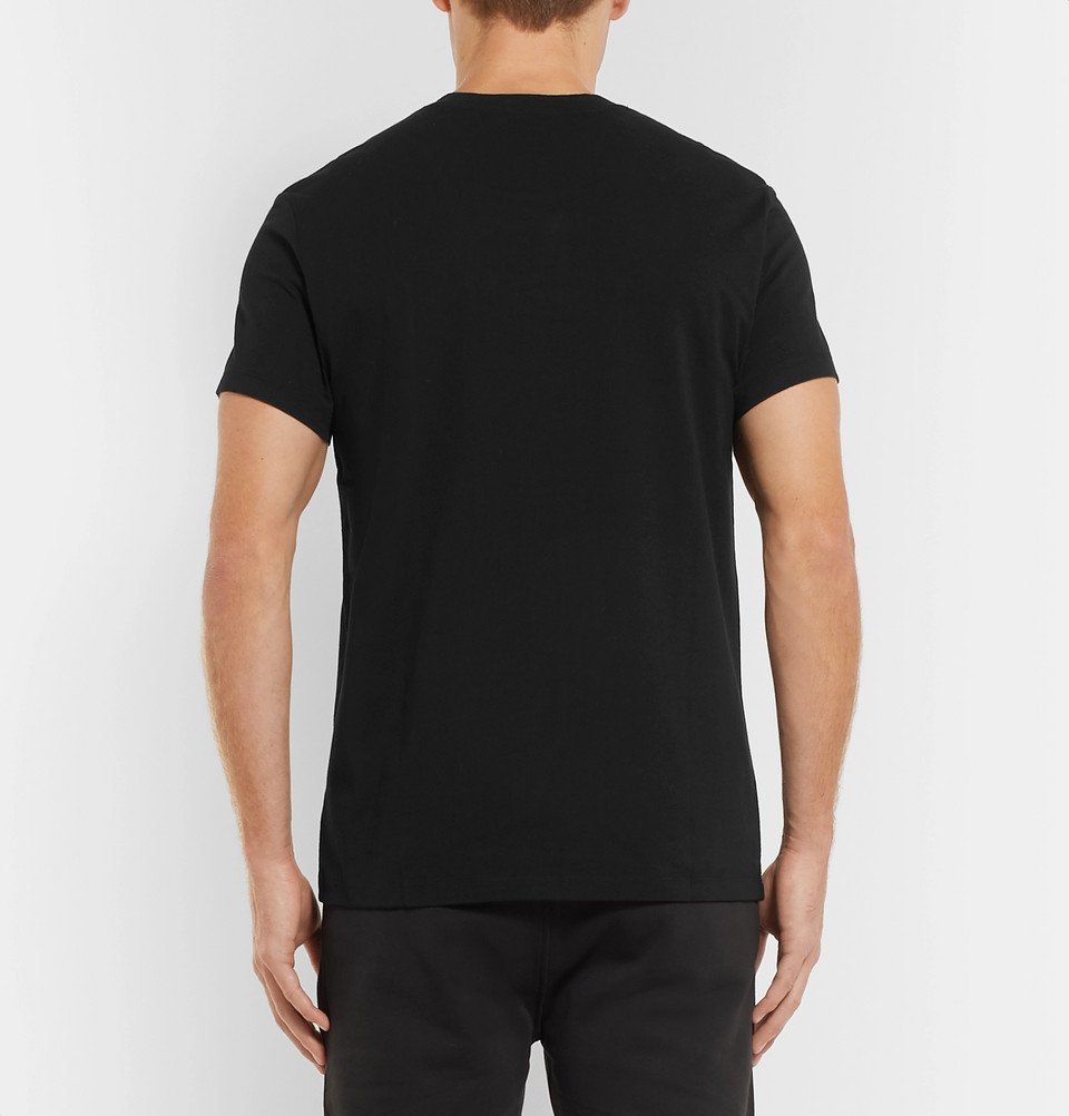 Burberry - Slim-Fit Logo-Embroidered Cotton-Jersey T-Shirt - Men - Black  Burberry