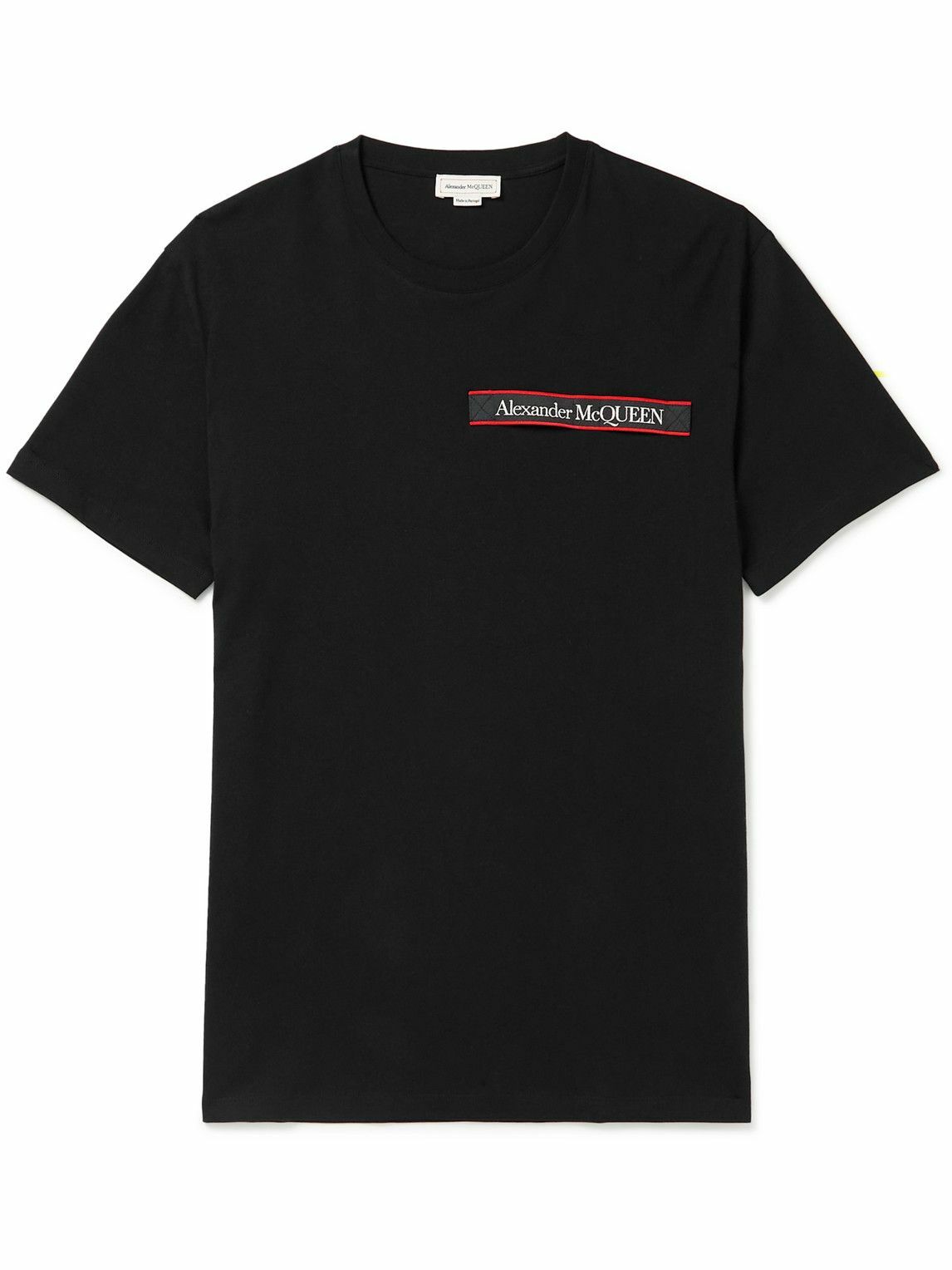 Alexander McQueen - Logo Webbing-Trimmed Cotton-Jersey T-Shirt - Black ...