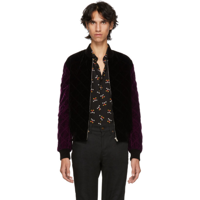 purple velvet bomber jacket