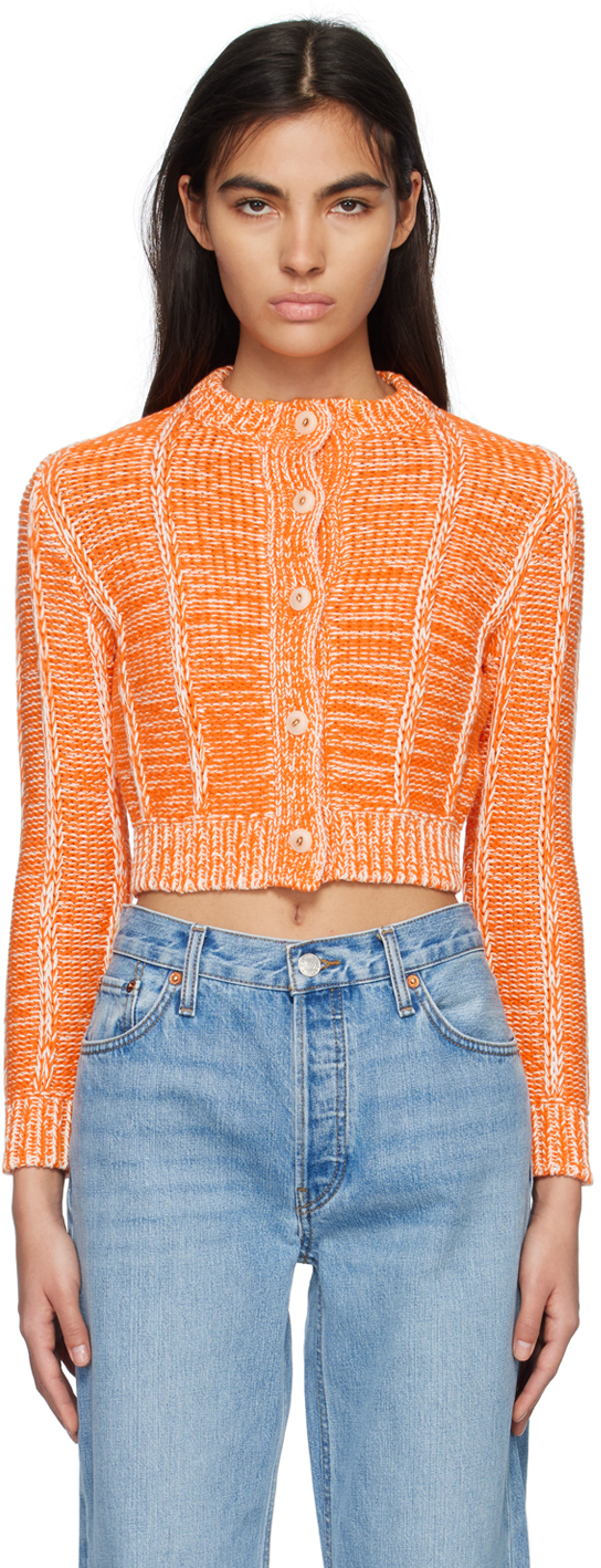 Re/Done Orange Baby Cardigan Re/Done