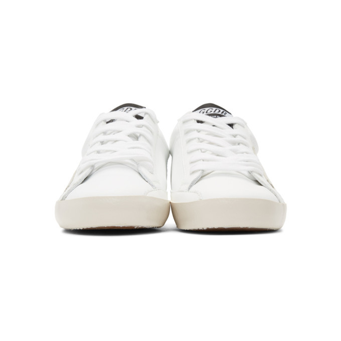 golden goose white & grey clean superstar sneakers