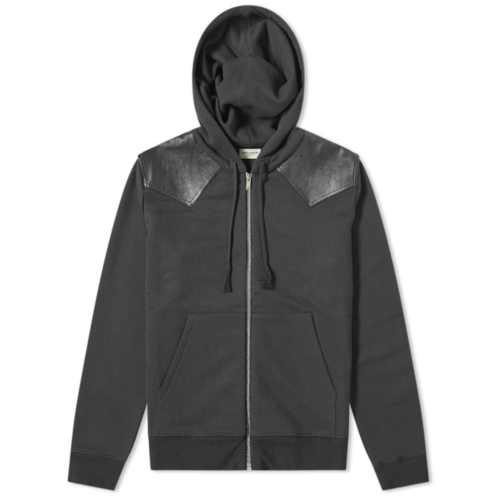 Saint Laurent Leather Insert Zip Hoody Saint Laurent