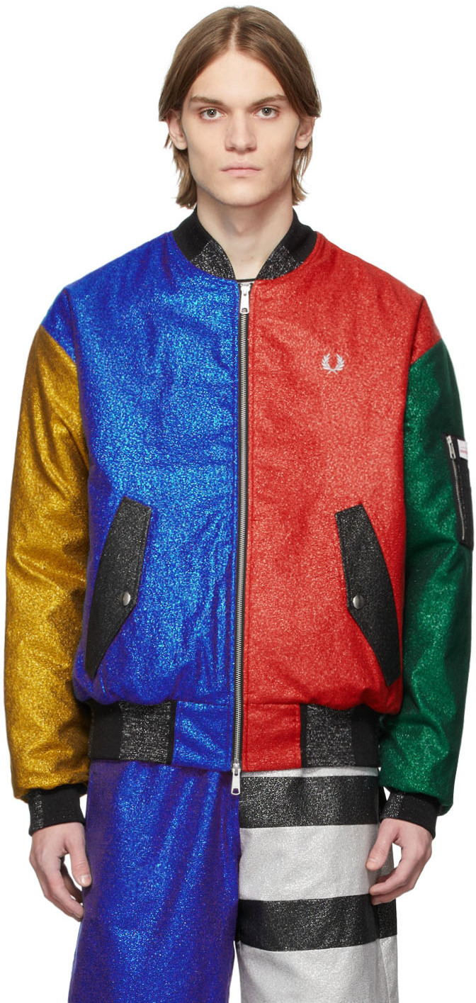 Photo: Charles Jeffrey Loverboy Multicolor Fred Perry Edition Bomber Jacket