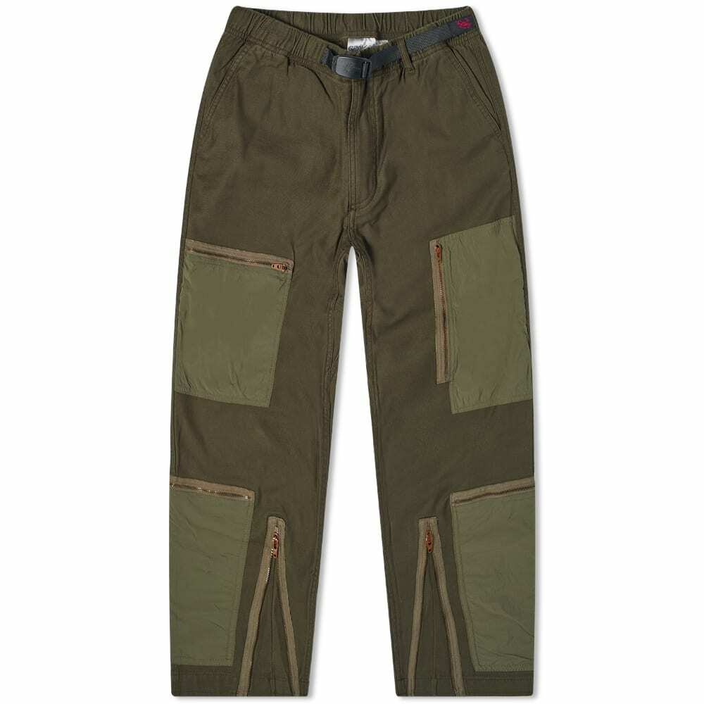 Gramicci Men's Back Satin Parachute Pants in Olive Gramicci