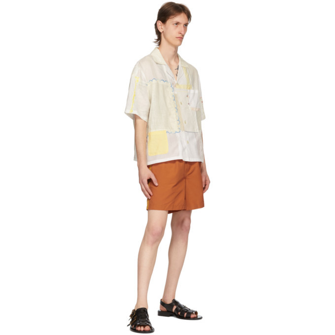 Bode Orange Rugby Shorts Bode