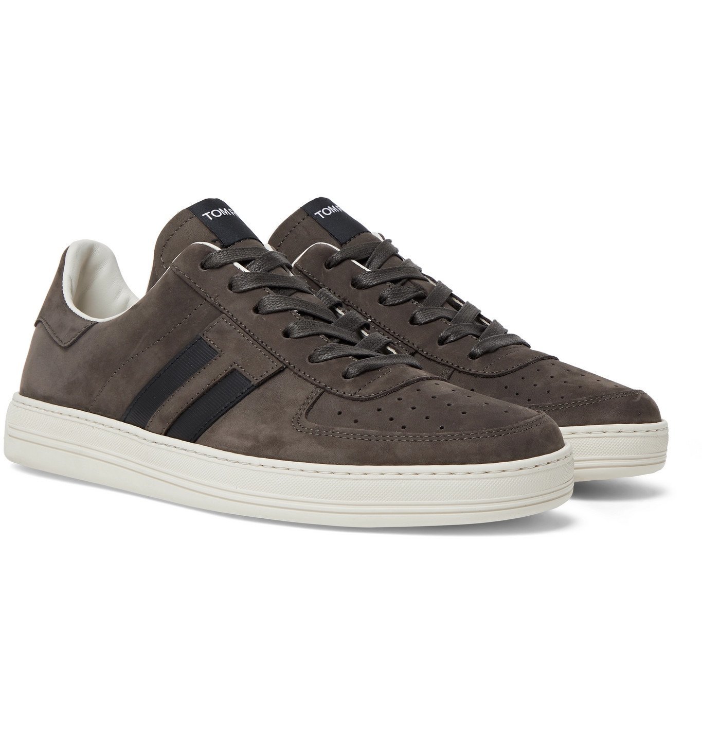 TOM FORD - Radcliffe Leather-Trimmed Suede Sneakers - Brown TOM FORD