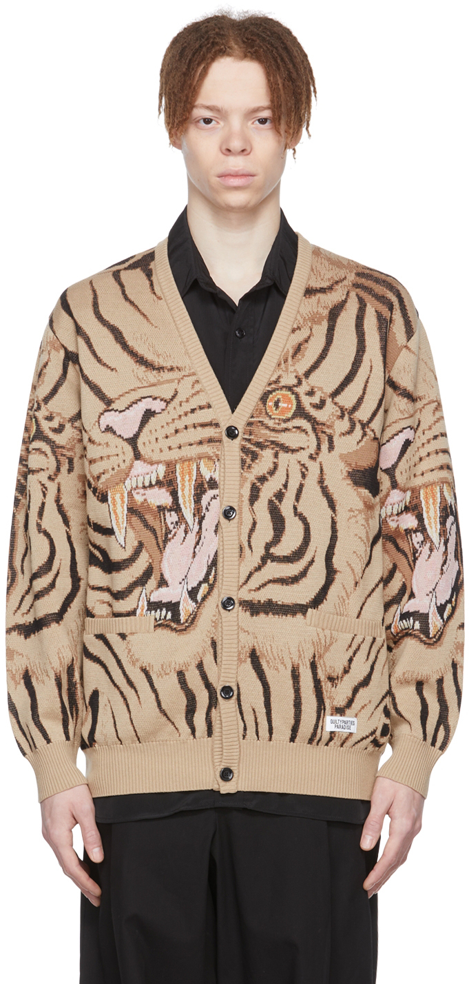 WACKO MARIA Beige Tim Lehi Edition Cotton Cardigan Wacko Maria