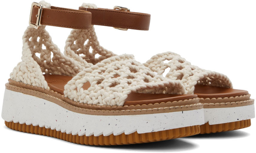 Chloé White Luccia Flat Sandals