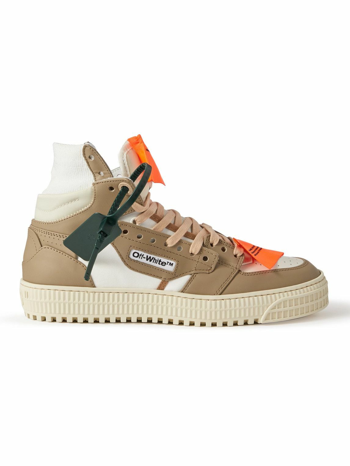 Off-White - 3.0 Off-Court Leather, Canvas and Suede High-Top Sneakers ...